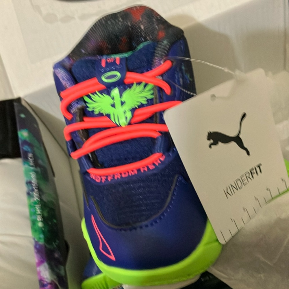 Puma Kids Shoes - Neon Green and Blue brand new
